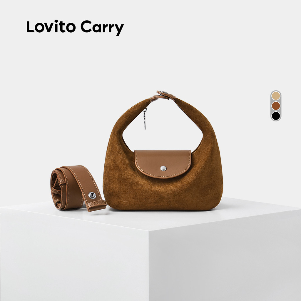 (Lovito Carry) Bolsa de Ombro Pequena em Couro de Alta Qualidade Casual para Mulheres LR16E258 em Oferta na Shopee