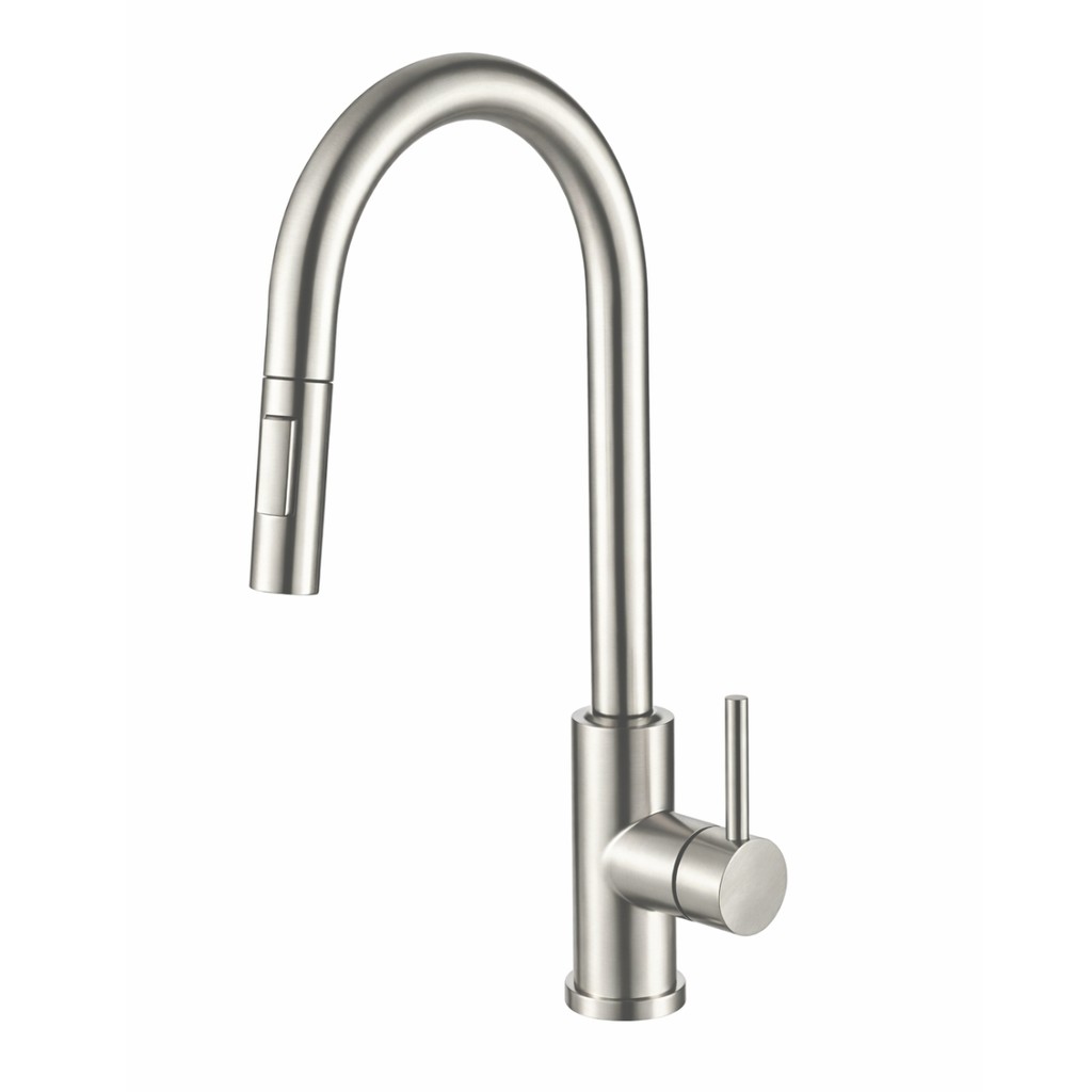 Torneira Cozinha Gournet Misturador Monocomando Extensível Aço Inox Acabamento Escovado Bancada