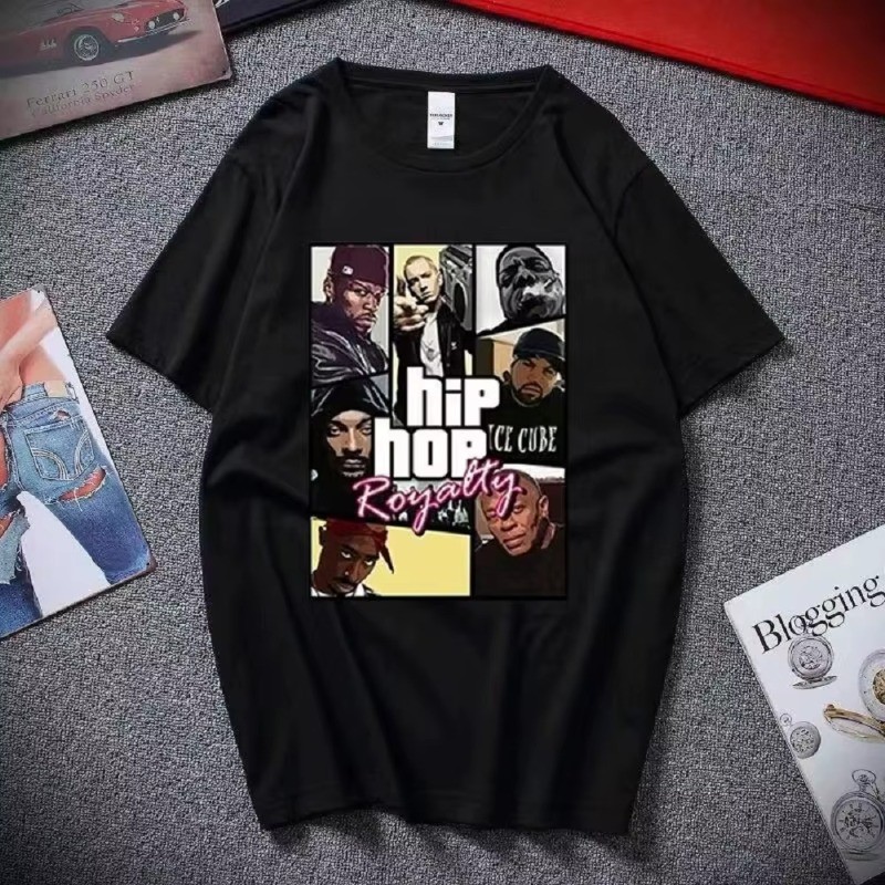 Verão Camisa Unissex  Hip Hop Cultura Dr Dre Eminem 2 Pac Biggie Rapper