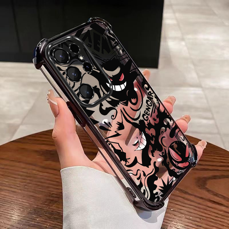 Samsung S25 S24 Ultra S24 + Plus S24 FE S23 S21 S20 Pokemon Monstro Claro Capa Macia Gengar Anti Queda Caso De Almofada