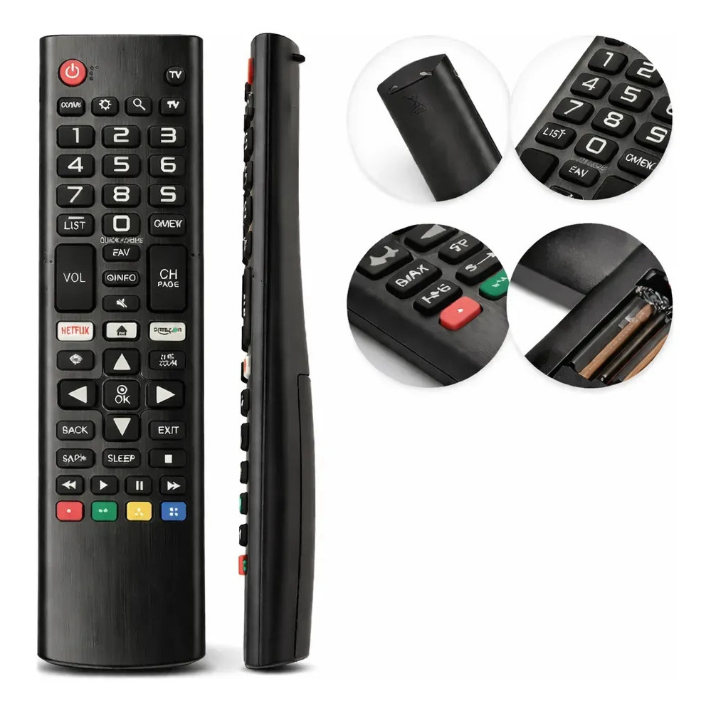 Controle Remoto Para Tv Lg Smart 4k Compatível 32 43 49 50 55 65 70 Com Atalhos Netflix Prime Video