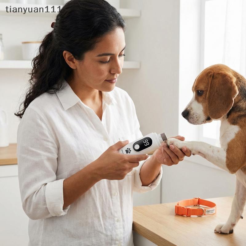 tianyuan111 Moedor De Unhas Silencioso Para Animais De Estimação , 3 Velocidades , Elétrico , Recarregável , Aparador Cã