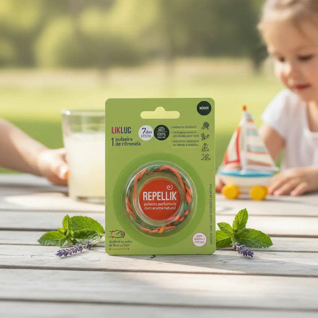 Pulseiras Citronela Repellik Proteção Natural  Contra Inseto Repelente 7 Dias Ajustável Confortável