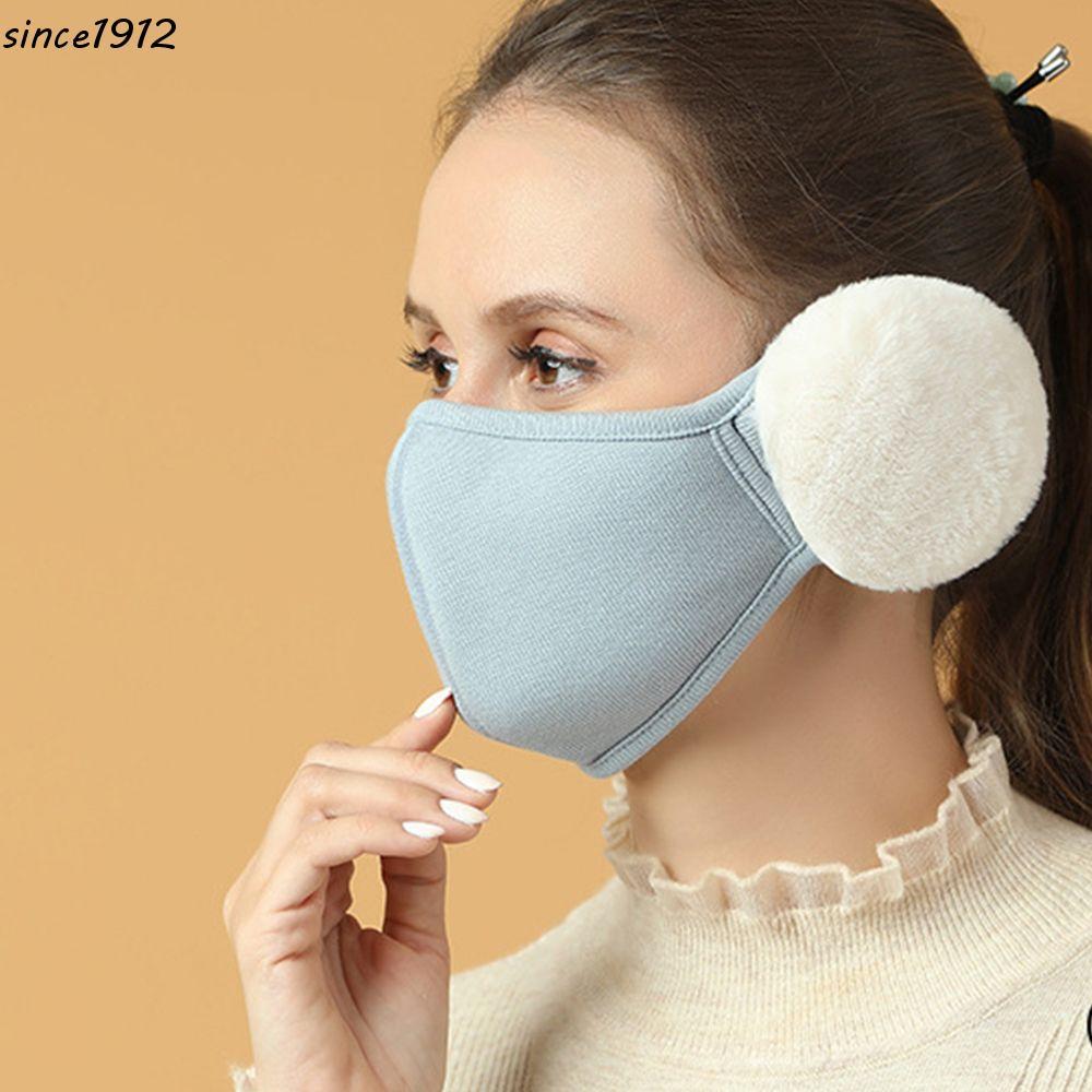 Desce 2 Em 1 Earmuffs Máscara Ao Ar Livre Criativo Equitação Velo À Prova De Vento Poeira Masculina Feminina