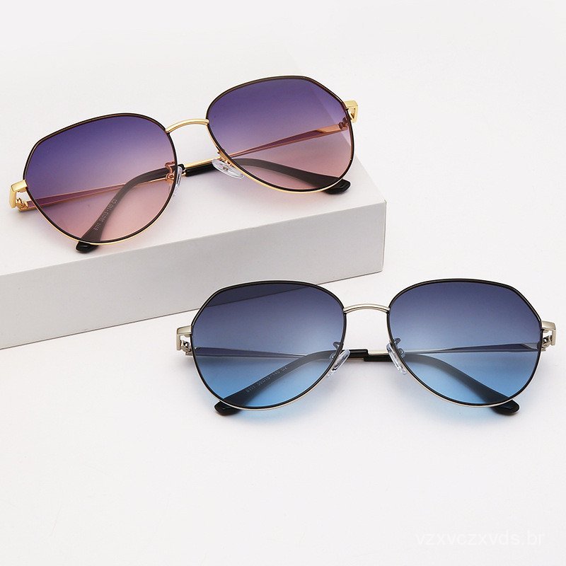 [Em Estoque] Óculos de Sol Polarizados Femininos da Moda, Óculos Aviador Retrô, Óculos de Sol Modernos, Óculos para Miop