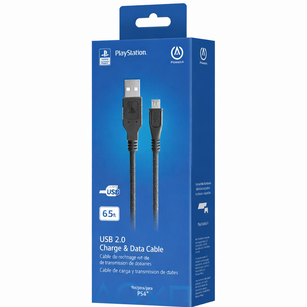 Cabo USB PlayStation 2m USB 2.0 Carregamento Controle PS4 Licenciado Oficial