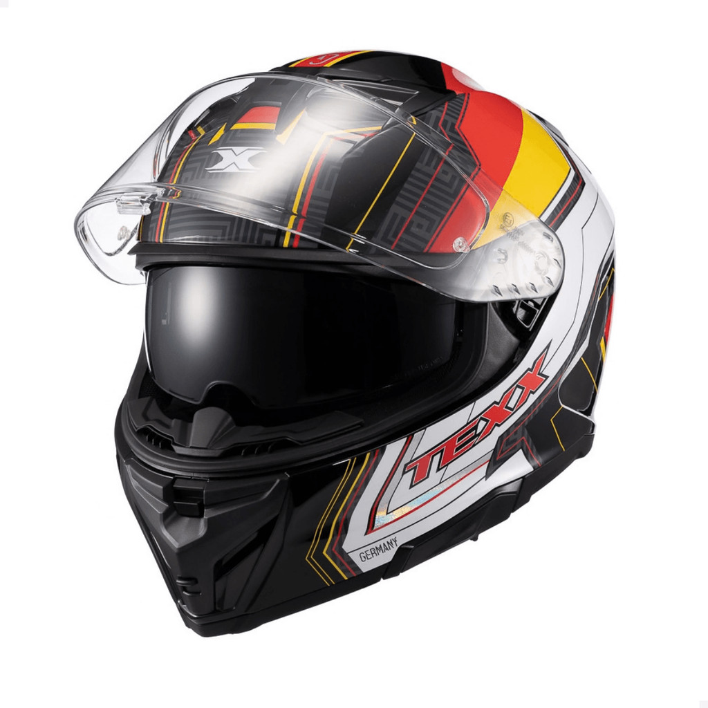Capacete Texx Kaiman Flag Óculos Interno Solar Double Vision Esportivo Inmetro Original Alemanha Argentina UK USA