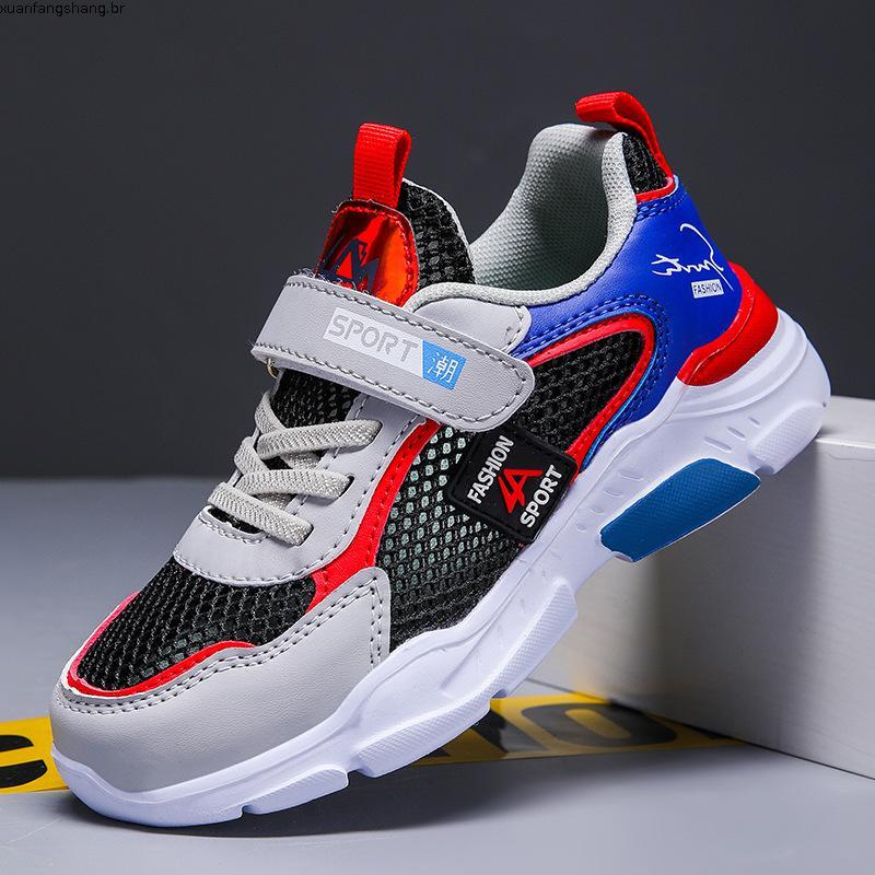 kit tênis infantil masculino tênis infantil masculino Sapatos para meninos, malha nova, tênis casuais respiráveis, sol