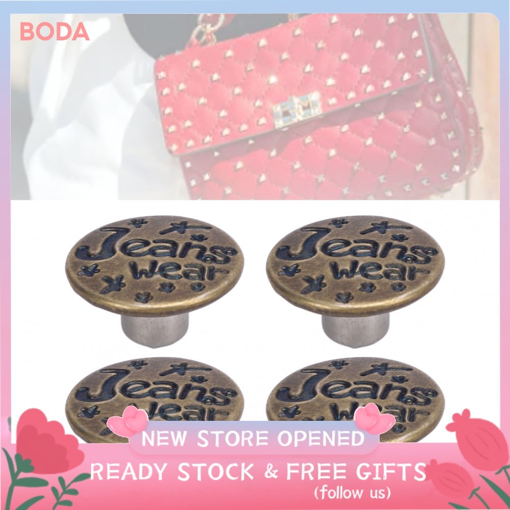 Bodas 50 conjuntos de botões jeans retrô de aço inoxidável 17mm, letras estrela, padrão, parafuso, calças, conjunto de