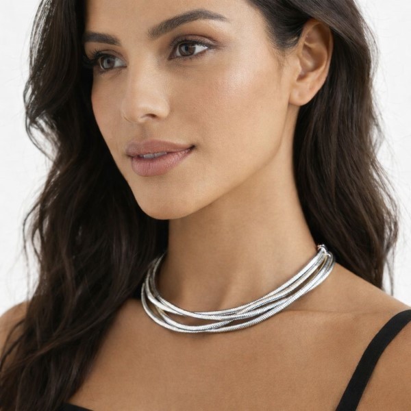 Colar Choker Multicamadas Dourado Elegance