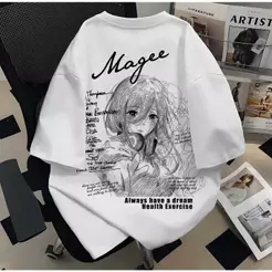Camiseta Anime Nakano Miku Algodão Puro Estampada Confortável Estilosa Divertida Moda Casual