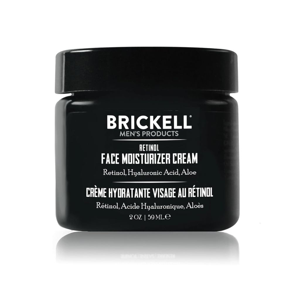 Creme Hidratante Facial com Retinol Brickell para Homens, Natural e Orgânico, Creme Noturno Anti-Rugas com Retinol e Áci