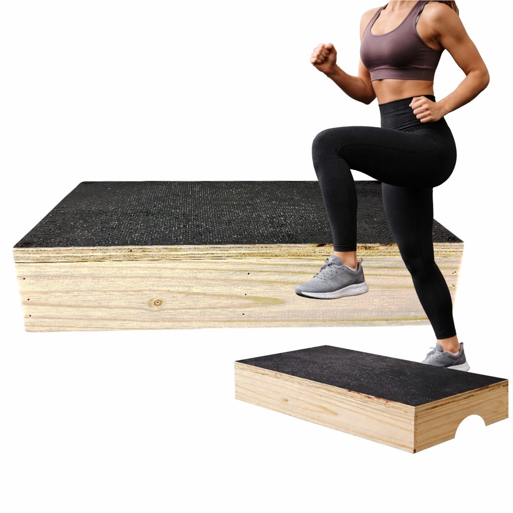 Step De Madeira 50x27x10cm Com Antiderrapante Fitness Academia Ginástica