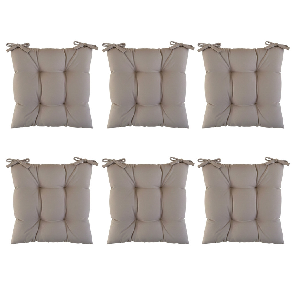 6 Almofadas Kit Assentos Cheio Para Cadeira Pallet Banco Banqueta Futton Com Fita De Amarrar 40x40CM