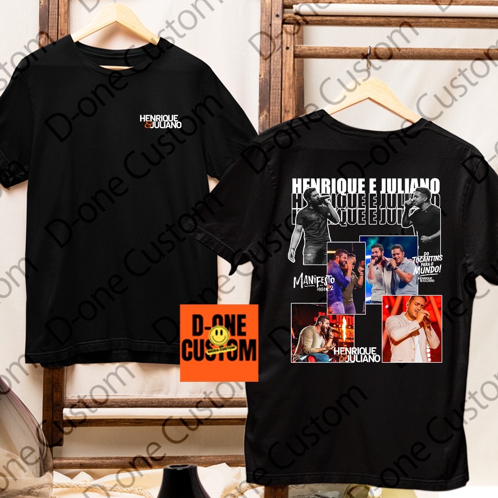 Camisa Camiseta Henrique e Juliano Do Tocantins Para O Mundo Estilo Sertanejo Agro Show Festa Dupla