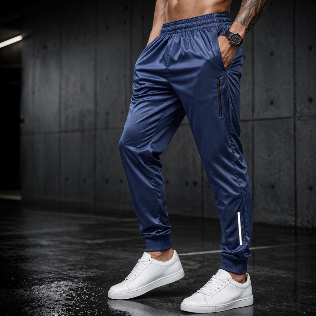 Calça Jogger Masculina de Tactel com Elastano Dry Fit Esportiva para Treino e Corrida Caminhada Academia 