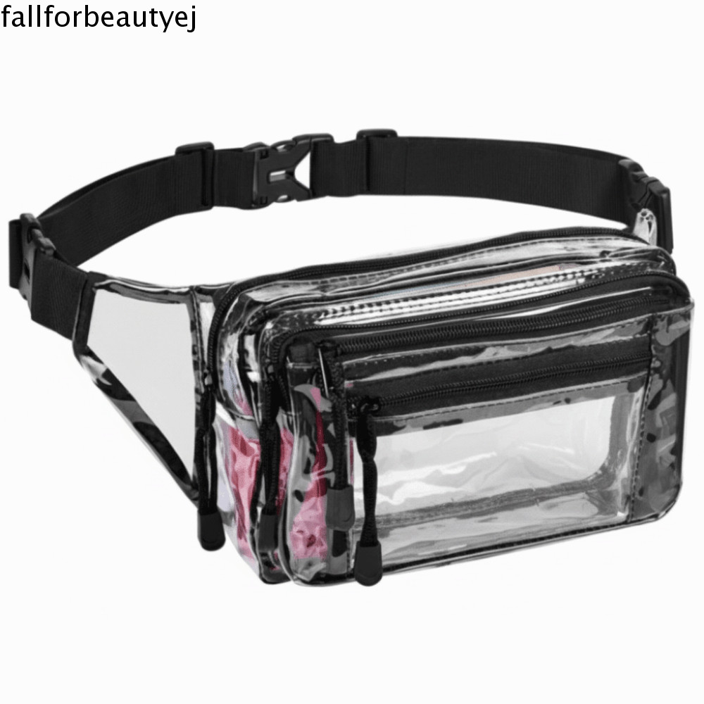 Bolsa Crossbody Para Telefone FALLFORBEAUTYEJ , De Cintura Transparente Preta Multicamadas Peito À Prova D'água Em PVC