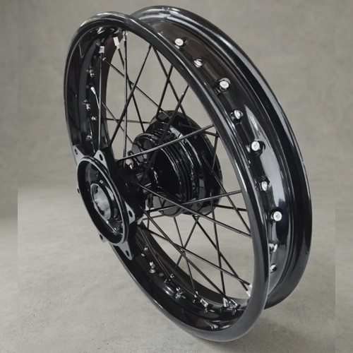Roda Traseira All Black Nxr Bros 125/150/160 Tambor Raio 4mm Aro-cubo-raios Preto Brilho