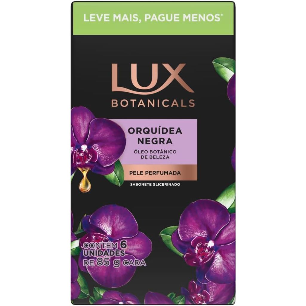 2 Pack Com 6 Un Sabonete Lux 85g Botanicals Orquídea Negra