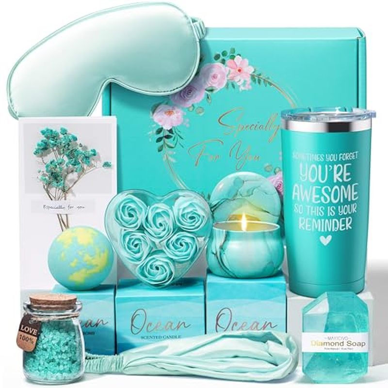 Presentes de Aniversário para Mulheres, Presentes de Amizade, Cesta de Presentes de Spa Relaxante com Lavanda para Mulhe