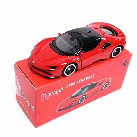 Ferrari S90 Stradale Bburago 1:64 Pneus de Borracha em Miniatura