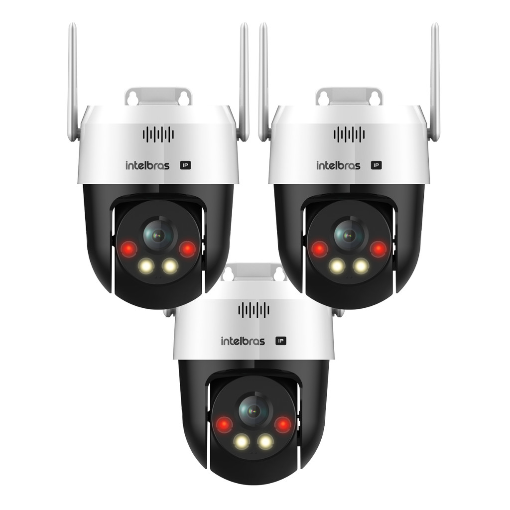 Kit 3 Câmeras IP Wi-Fi Intelbras VIPW 1300 MINI SD Speed Dome
