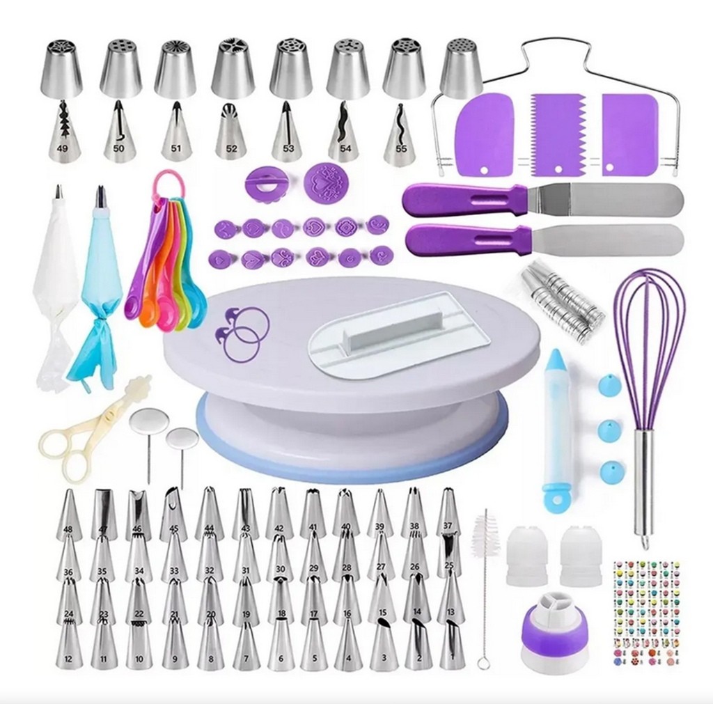 Kit Confeiteiro Completo Bicos De Confeitar,137 Pcs, para bolos/doces,Kit Confeiteiro Bailarina Completo Profissional