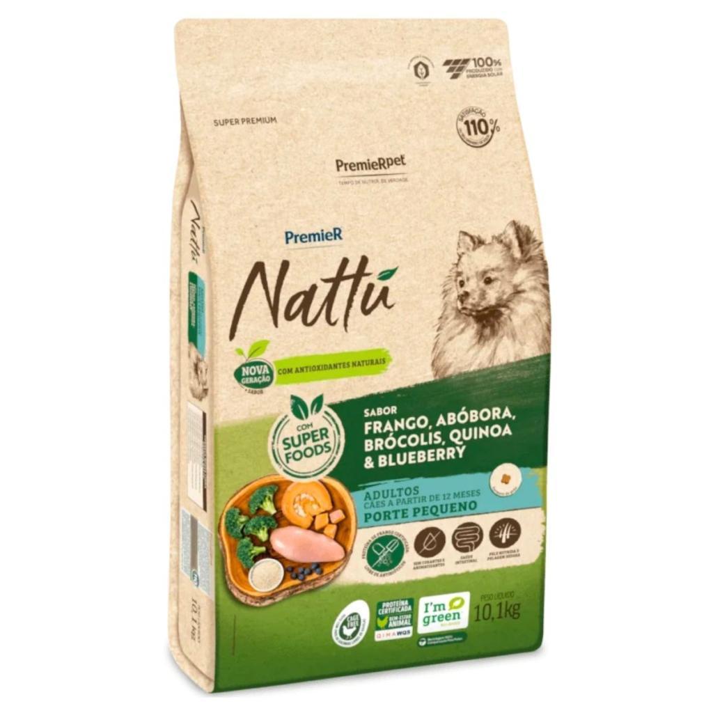 Ração Premier Nattu 10,1kg Cães Adultos Raças Pequenas Frango e Abóbora