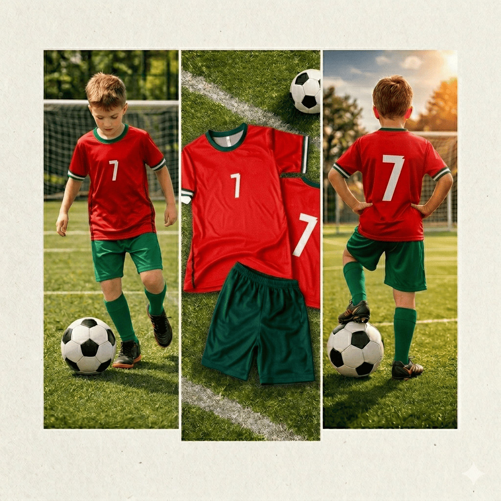 Uniforme Futebol Infantil Nº7 Camisa Short Menino Confortável

