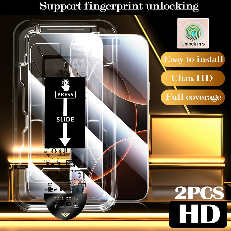 2 Pcs Vidro Temperado Para OnePlus Nord 6 5 4 3 2 2T 5G 1 + 5G HD Suporte Desbloqueio De Impressão Digital Cola Completa