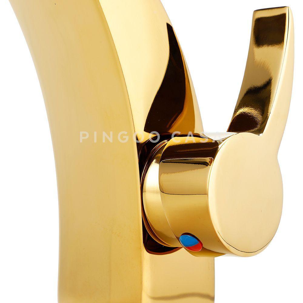 Torneira Para Banheiro Misturador Monocomando Baixa Meriti Pingoo - Dourado · foto 2