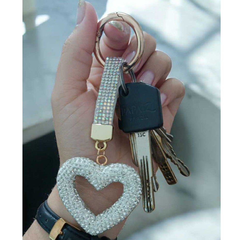 Lindo Chaveiro e Suporte Para Celular Com Strass Cristal Letras e Diversos