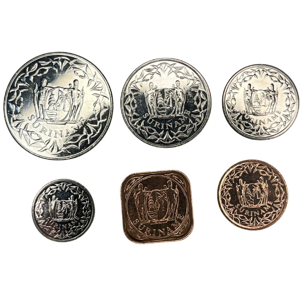 Set de do Suriname - 250, 100, 25, 10, 5 e 1 centavo - FC