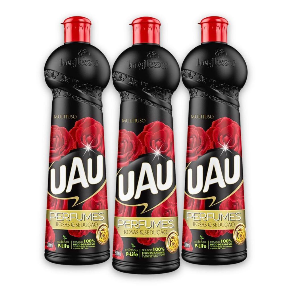 Kit 3un Multiuso 500ml UAU Rosas e Sedução