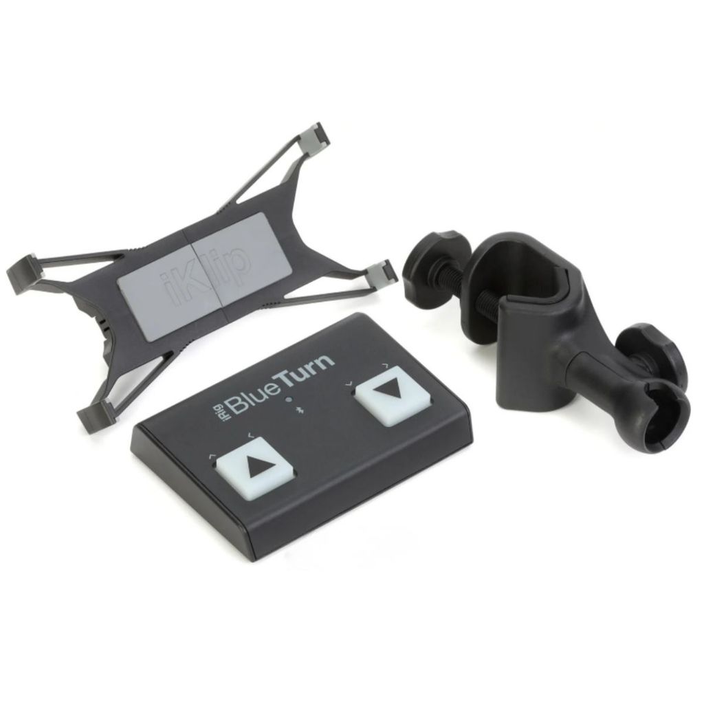 Kit Pedal Virador De Páginas Ik Multimedia Irig Blueturn + Suporte Tablet iKlip Xpand