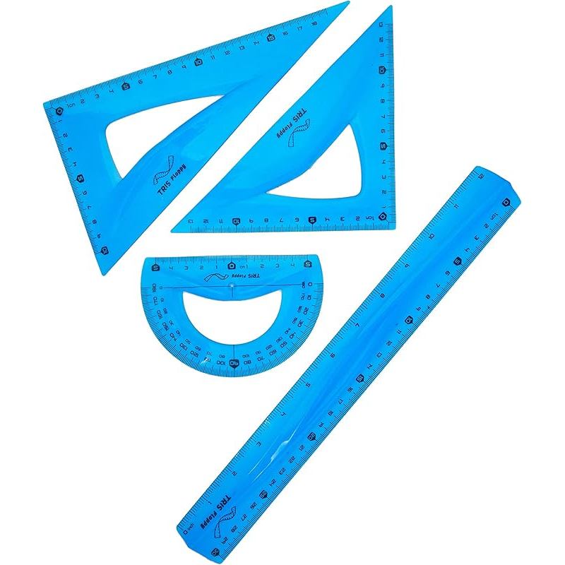 JOGO REGUAS TRIS FLOPPY 30CM CART 4 UN cores rosa e azul entre em contato para disponibilidade