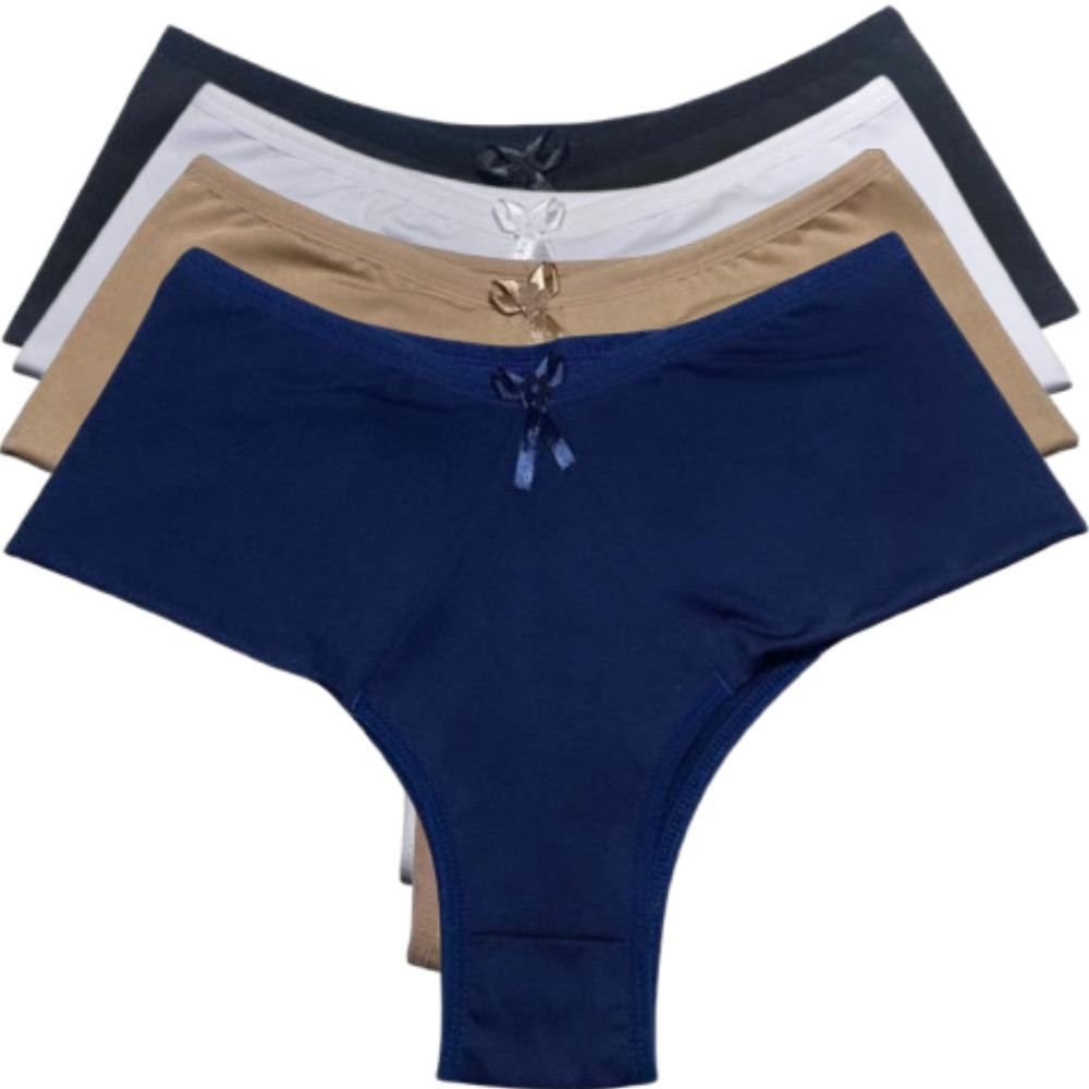 Kit De Calcinhas Feminina Com 4 Unidades Feminina Tanga Lateral Lingerie Adulto Microfibra Calsinha