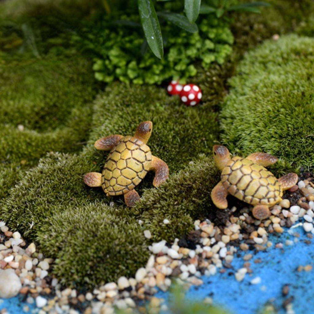 Acessórios Para Animais De Estimação 2 Peças Adorável Tartaruga Marinha Em Miniatura-Perfeito Decoração De Tanque De Peixes Simulado Pequena DIY Landsc