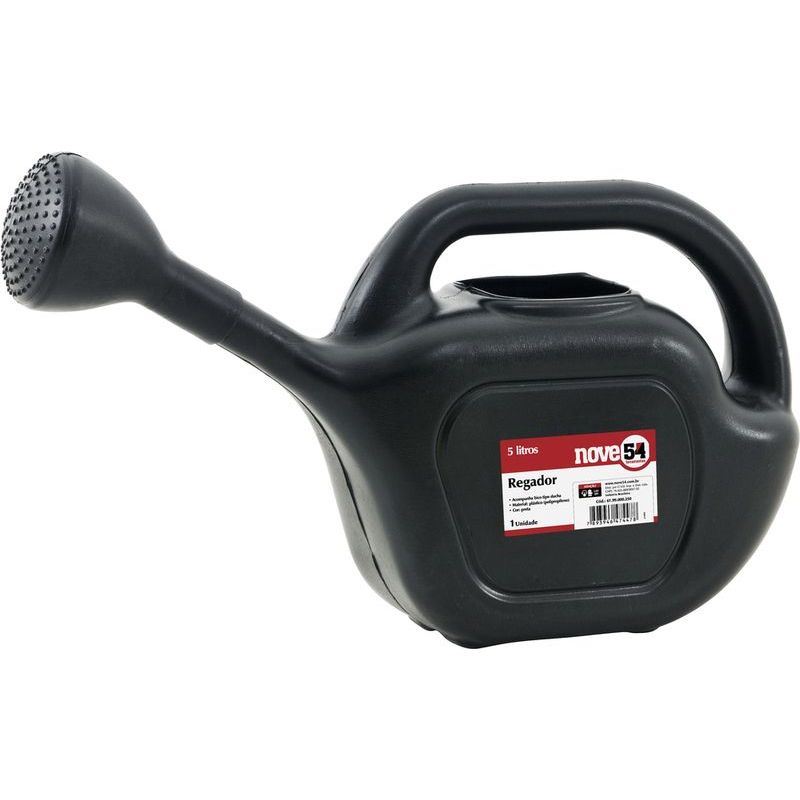 Regador Plástico 5 Litros Preto Nove54 em Oferta na Shopee