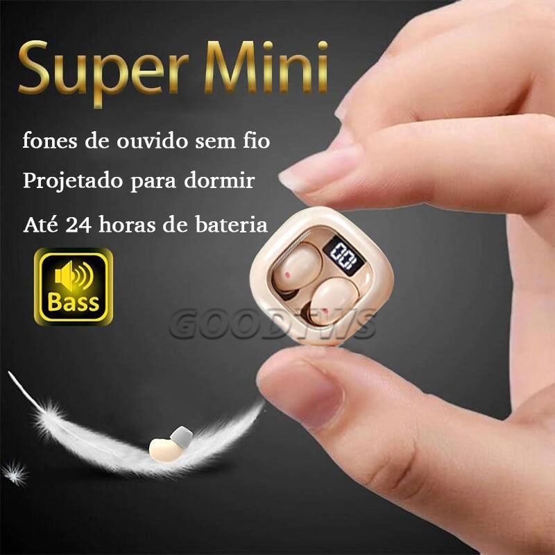 SK19 Fones De Ouvido sem fio Mini TWS para dormir com HIFI ANC wireless charger case 24 horas de bateria em Oferta na Shopee