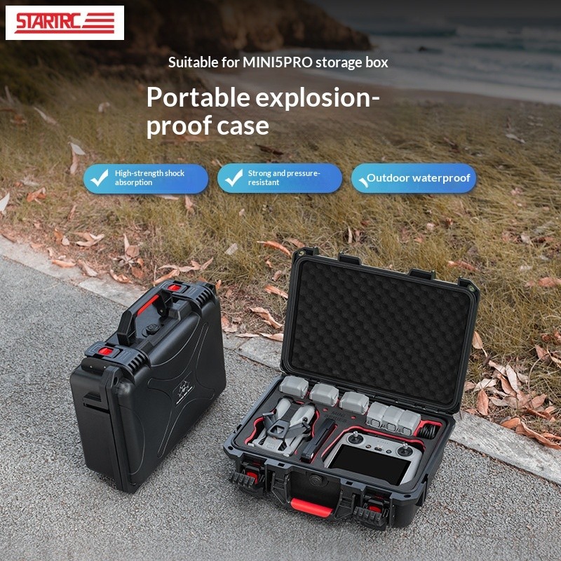 STARTRC Adequado para DJI MINI 5 PRO Caixa de armazenamento à prova d'água Caixa de acessórios