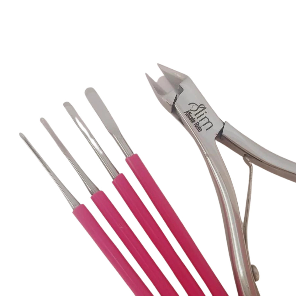 Kit Podologia Slim Profissional - 5 Instrumentos com Espátula Podologia Manicure
