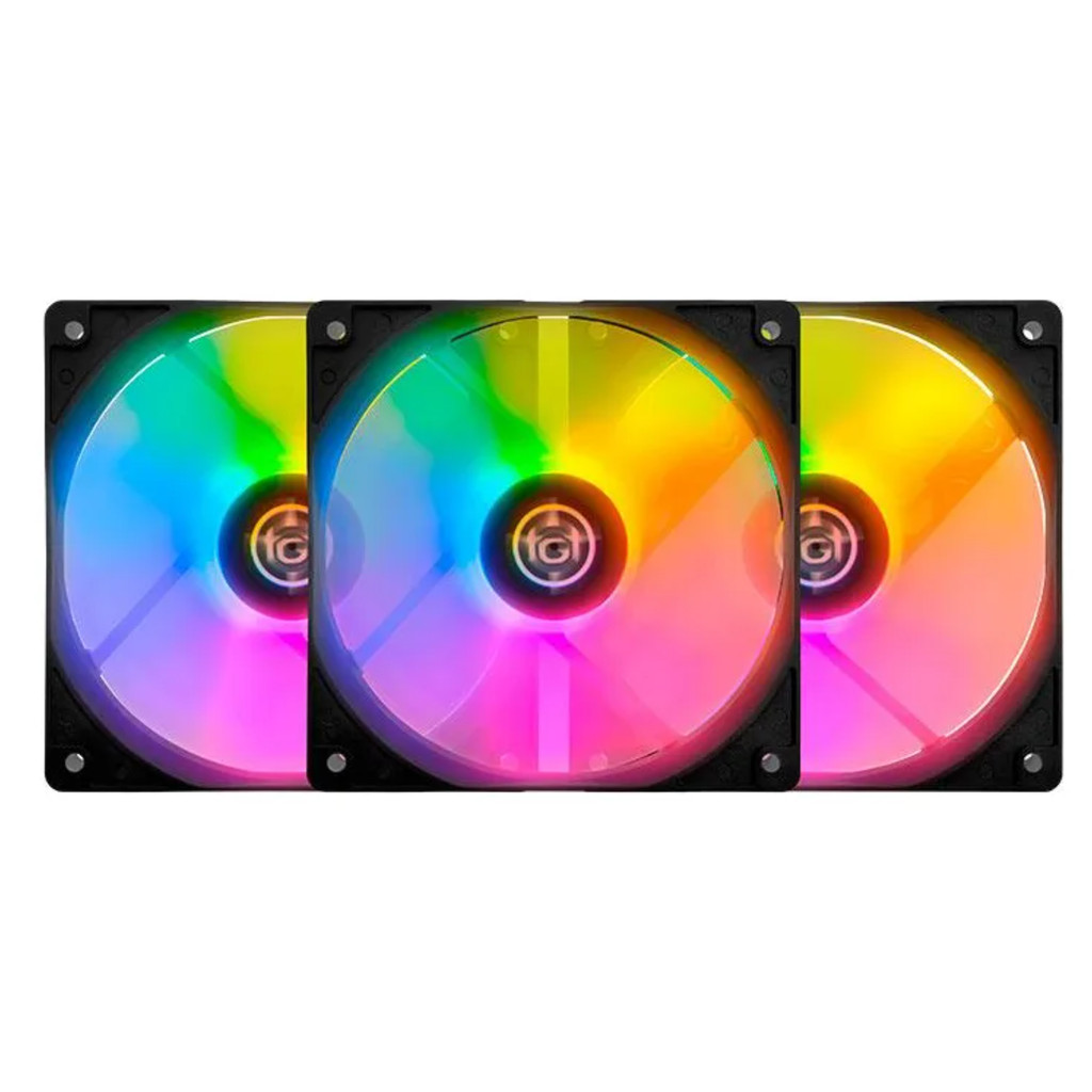 Kit 3 Fans Tgt Striker Rgb Rainbow 120mm - Ventoinhas De Pc
