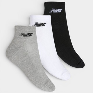 Kit Meia New Balance Logo Cano Curto C/ 3 Pares - Branco e Cinza em Oferta na Shopee