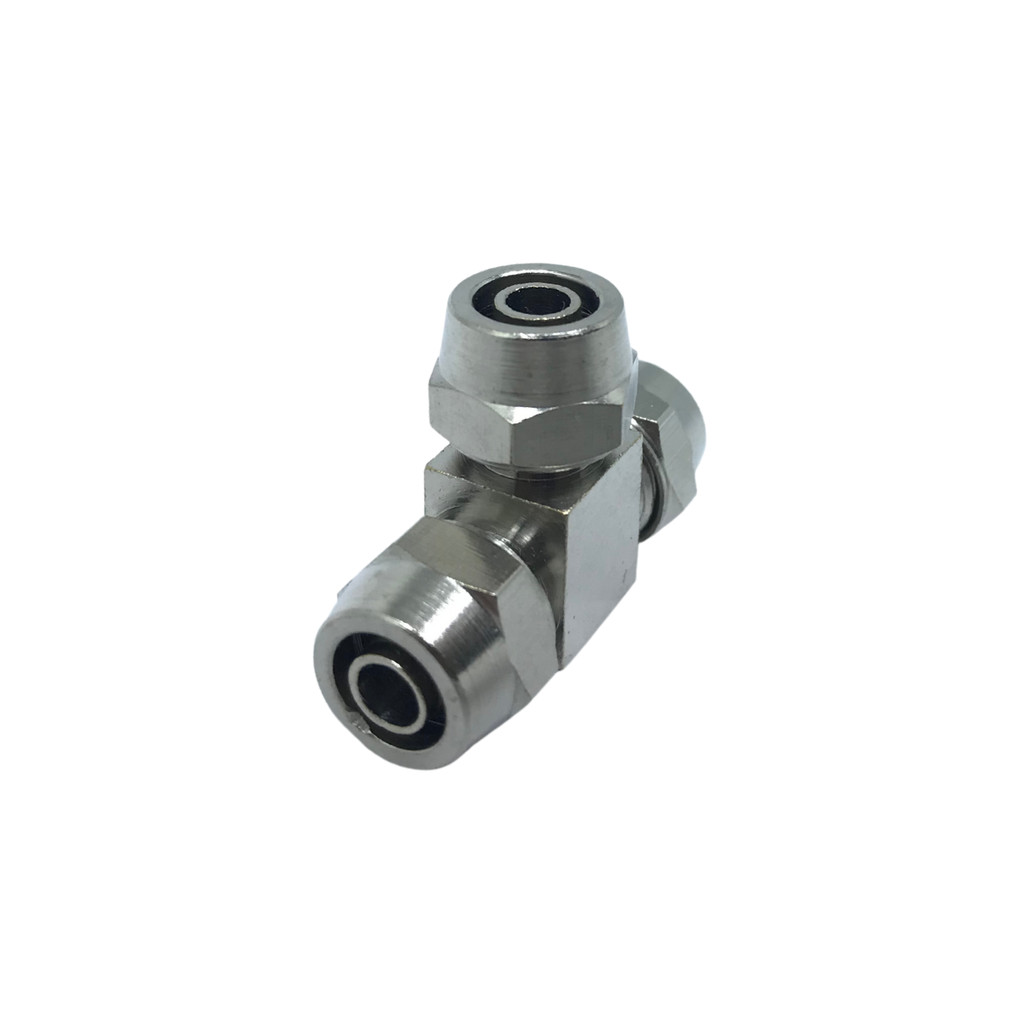 2 Peças União Tee Tubo 12mm Roscado Com Porca Suspensão A Ar Conexão Pneumática Emenda