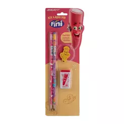Kit Lápis HB Fini c/ 2 Lápis, Apontador, Borracha Leo&Leo Leonora - 10330