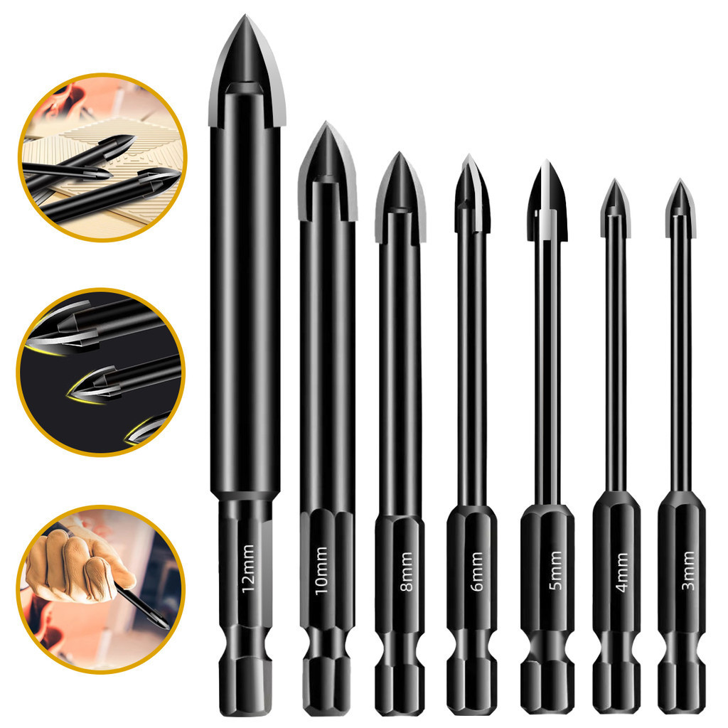 Kit 7 Pcs Broca Indestrutível Titanio Universal Fura Tudo em Oferta na Shopee