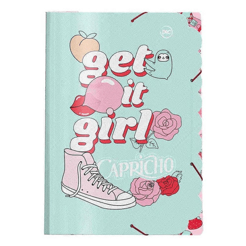 Pasta Aba Elástica Ofício A4 DAC Capricho Get it Girl Rosa Ref. 2802