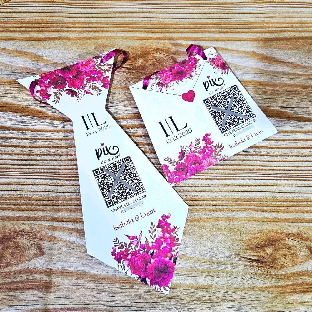 ENVIO IMEDIATO - Kit Operação Lua de Mel Gravata pix + Bolsinha da Noiva Placa pix lua de mel Noivos