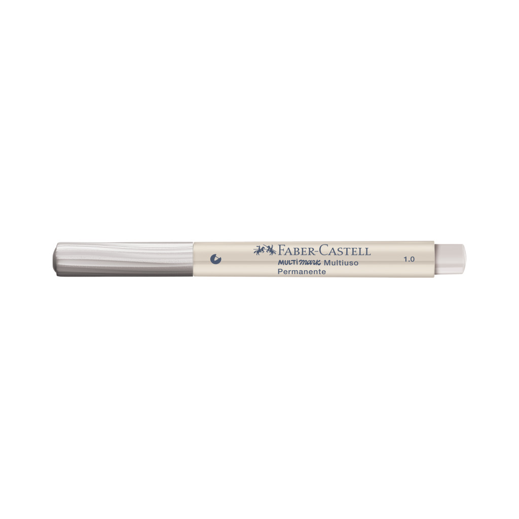 Marcador Permanente Faber-Castell MultiMark Branco 1.0mm – Multisuperfície e Resistente